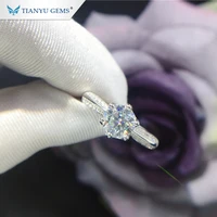 

Tianyu gems trends jewelry wholesale 925 silver 18k gold plated 1.0 ct moissanite wedding ring for women