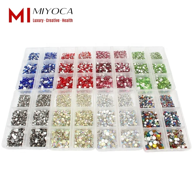 

MIYOCA AB Hotfix Rhinestones Hot Fix Crystals Mixed Size Flatback Rhinestones for Clothes Shoes Crafts Round Glass Stones DIY