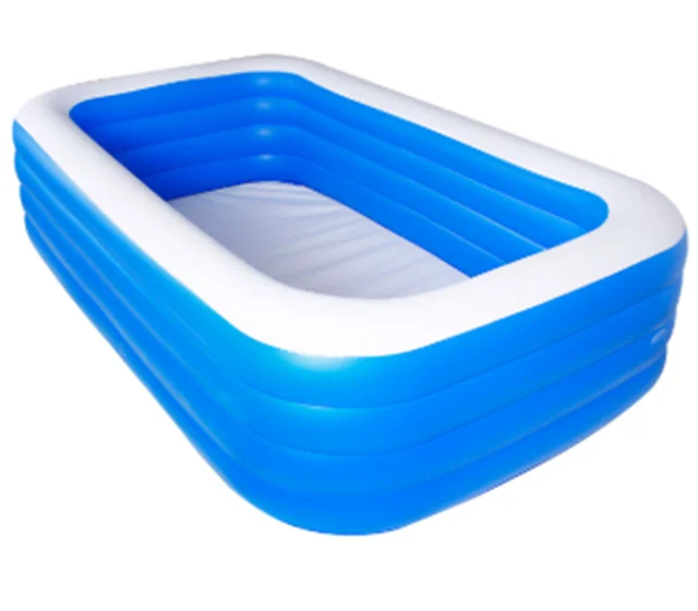 

300cm 305cm four layer family adult durable inflatable pool Summer children's rectangular swimming pool game pool, Blue or customed