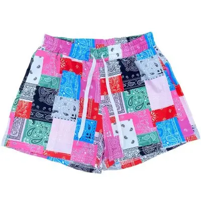 

Spring Summer New Arrival Women Polyester Gym Print Bandana Shorts, Picture