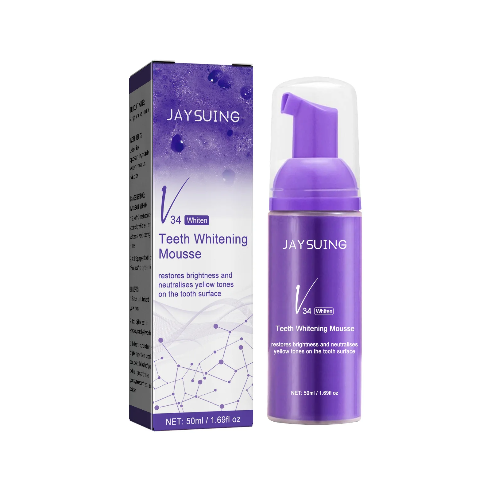 

Jaysuing V34 Purple Whitening Toothpaste Remove Stains Corrector Serum Oral Cleaner Fresh Breath Toothpaste Teeth Care GG