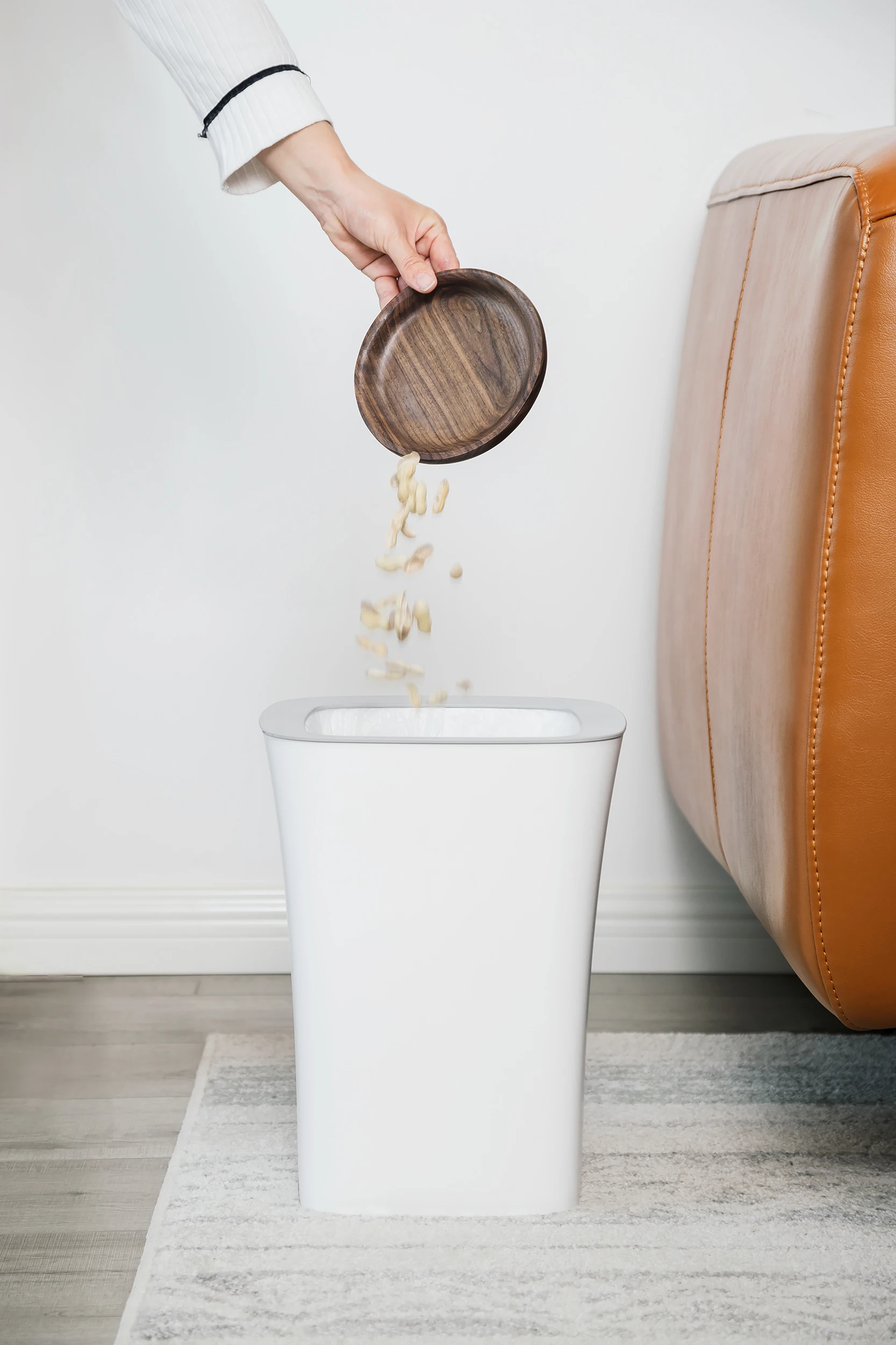 12l plastic open top plastic trash bin bathroom garbage bin