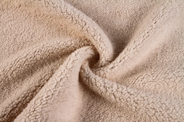 Winter soft warm brown 100% polyester sherpa fleece velvet fabric for child coat