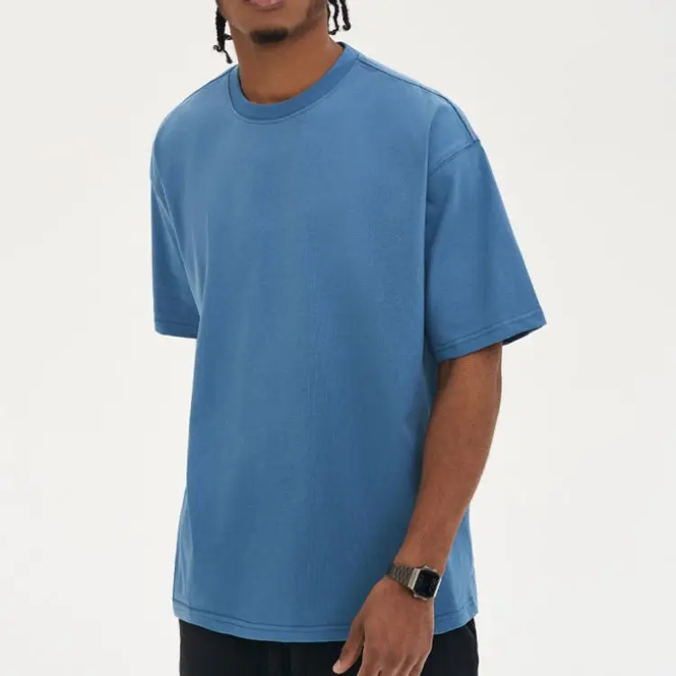 Men's High Quality Customizable O-Neck Cotton T-Shirt New Fashion Streetwear with Loose Fit Solid Color Oversize Woven Fabric