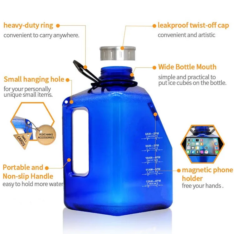 Amazon Hot Selling PETG GYM Plastic half Gallon Jug 2.7L Botella De Agua Wholesale Sport Water Bottle 