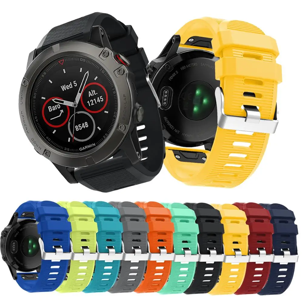 

Oulucci For Fenix 5X Band 26mm Width Soft Silicone Watch Strap for Garmin Fenix 5X/ 5X Plus/ 3/3 HR Smartwatch, Black;red