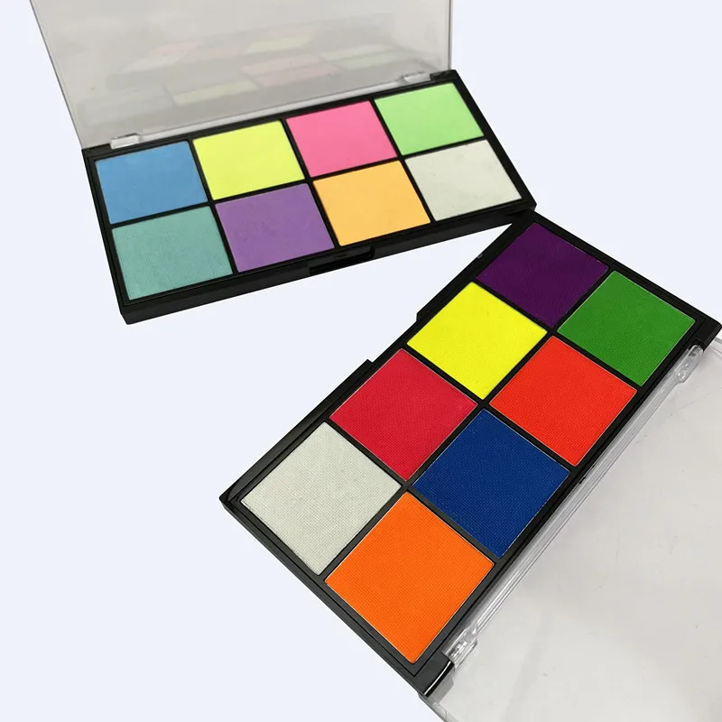 

Nontoxic cosmetic makeup custom logo 8 colors high pigment water activated eyeliner palette