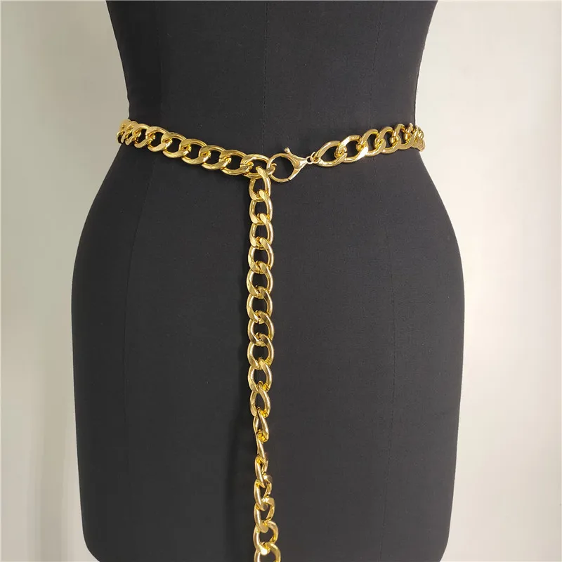 

Wholesale Simple Design Fashion 14K Gold Plated Chain Waist Trendy Chain Belt Women Waist