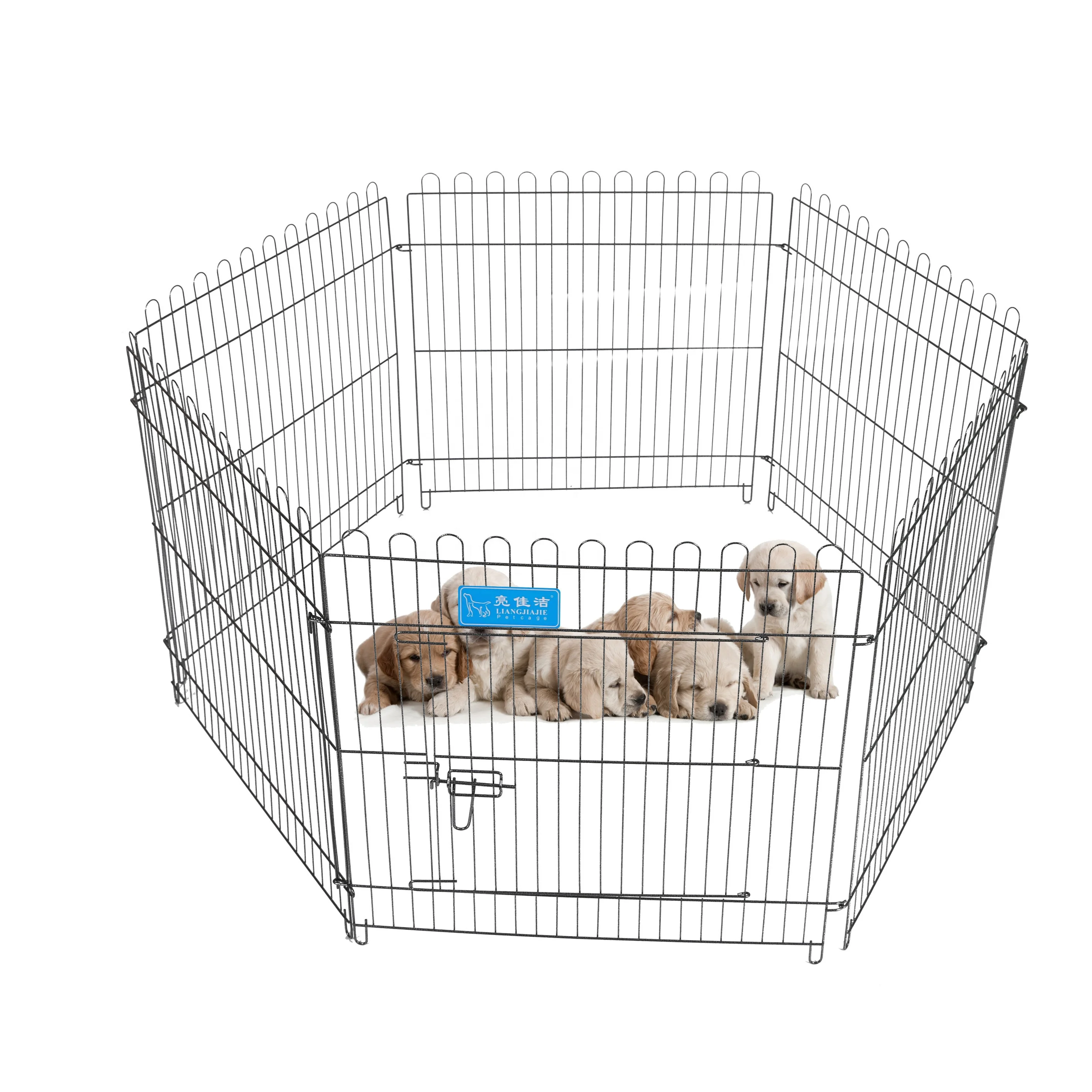 

Lorenzo ODM Cercado Para Cachorro S H41*W53CM Large Crate 6 Panel Small Fencing For Dogs Breeding Pen Kennel House Dog Fence, Sliver color
