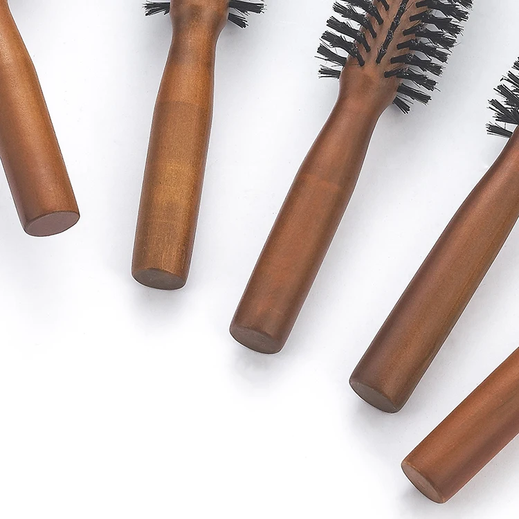 Luxe Wholesale Handmade Round Hair Brush With Wooden Handle Boar