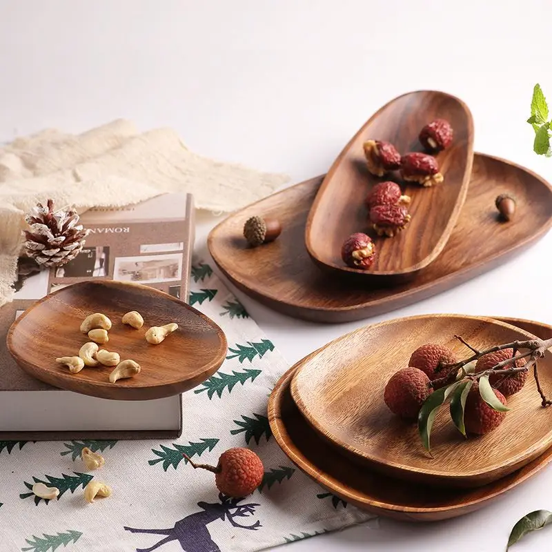 

Amazon hot sell food serving plates acacia wood plates wooden plates tray, Wood color