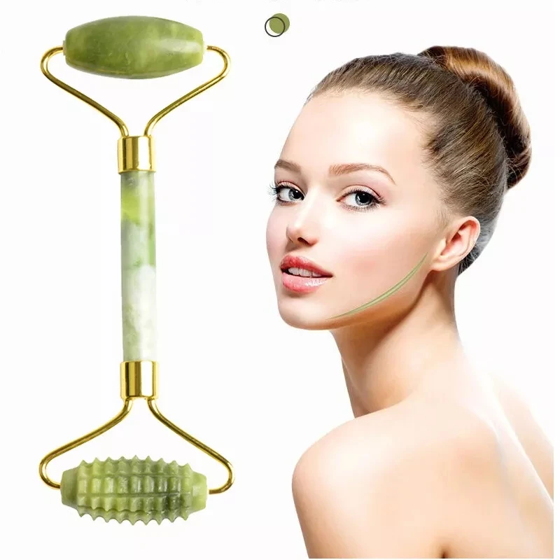 

Natural jade roller face massager gua sha scraper gouache stone facial body massage roller gouache scraper guasha massage tools