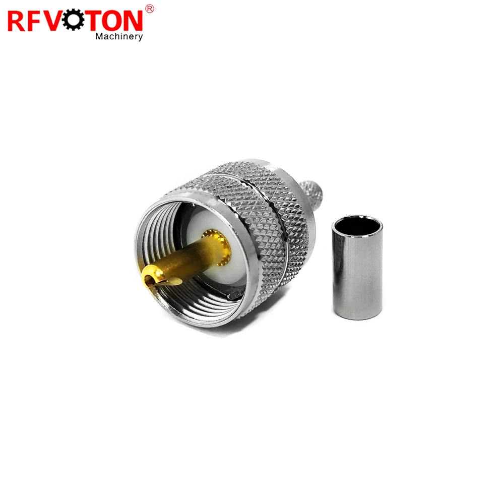 

PL259 RF Connector UHF Male 180 Degree Connector Crimp For RG58 Coaxial Cable