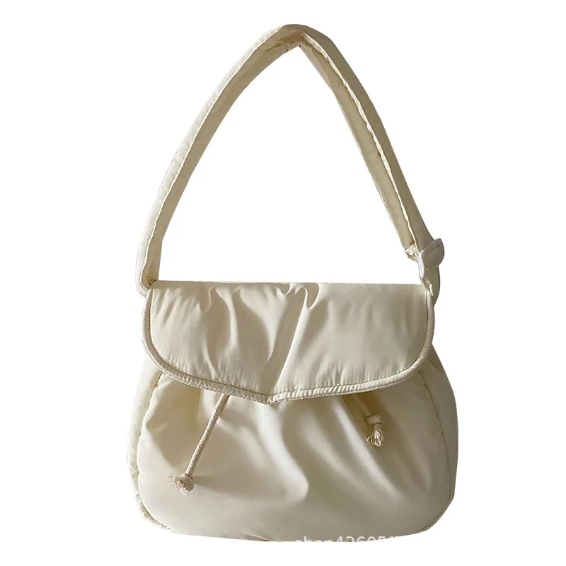 

2022 new flap drawstring cloud cotton canvas bag Single Shoulder Messenger women's bag
