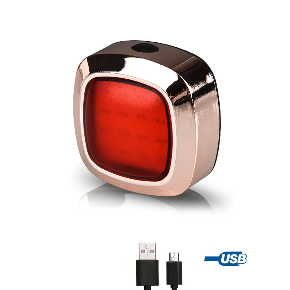 

2021 New Classical Hot Selling Mini USB Rechargeable Intelligent Sensing Warning Bicycle Tail Light With 4 Colors