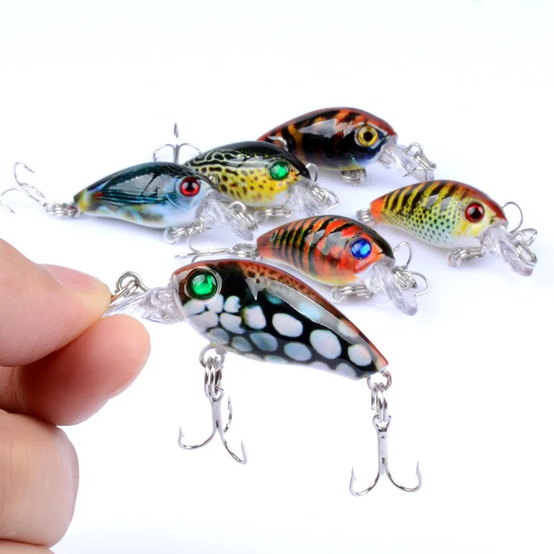 

1Pcs 4.5cm 4g Suspend Crank Fishing L With 10# Hook 3D Painting Artificial Hard Isca Wobbler For Pike Pescaria Tackle Gear