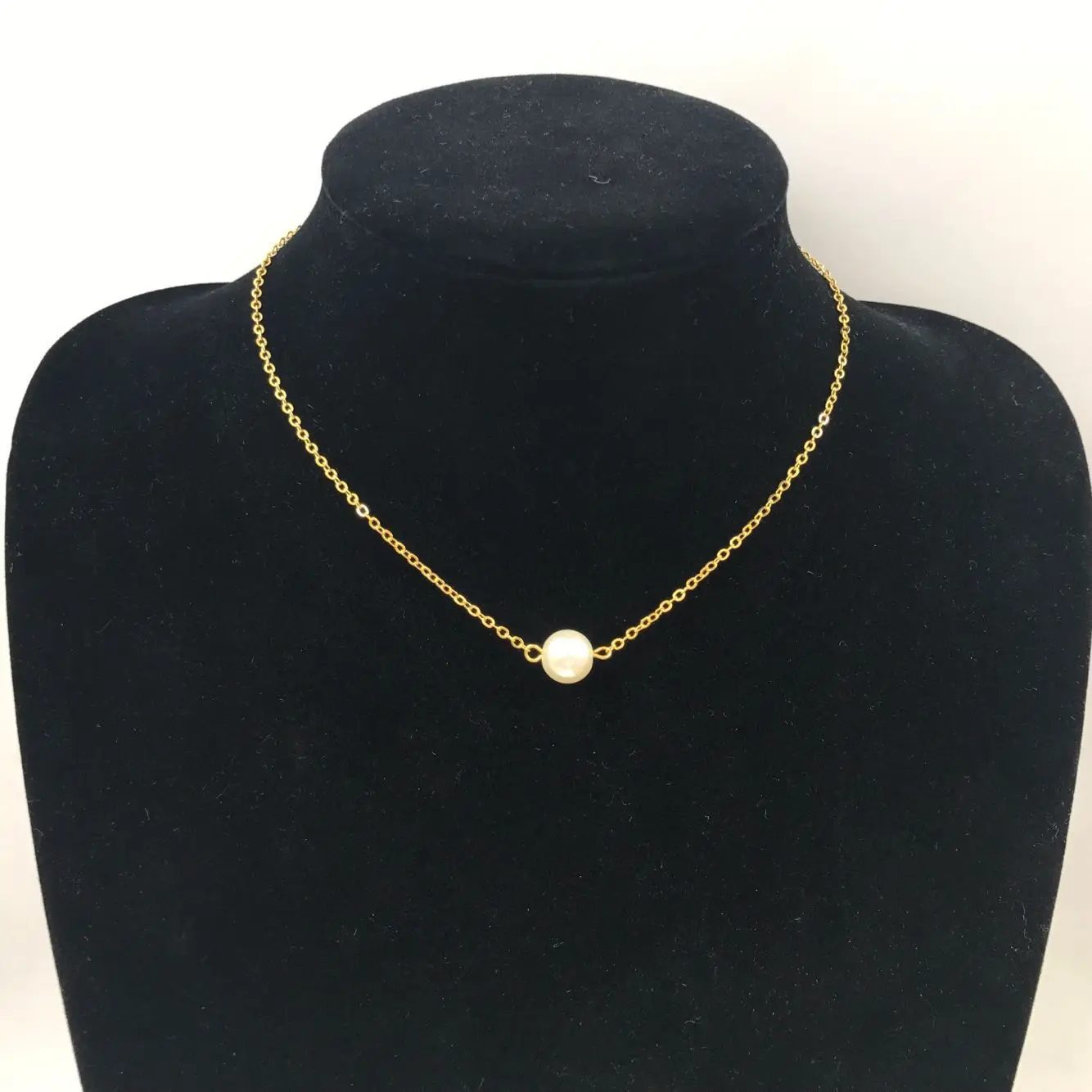 

Simple Stainless Steel Choker Pearl Necklaces For Women Gold Chain Necklace Jewelry, Gold,silver,rose gold