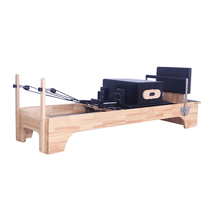 

2021 portable fashion attractive design yoga pilates commercial wooden reformer pilates machine equipment, Brown