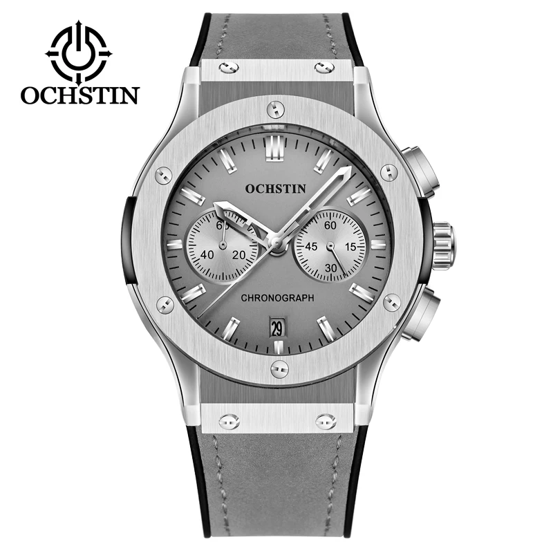 

OCHSTIN 098 classic China gents quartz watch hot sale Genuine Leather band Waterproof date display Concise Leisure watch design