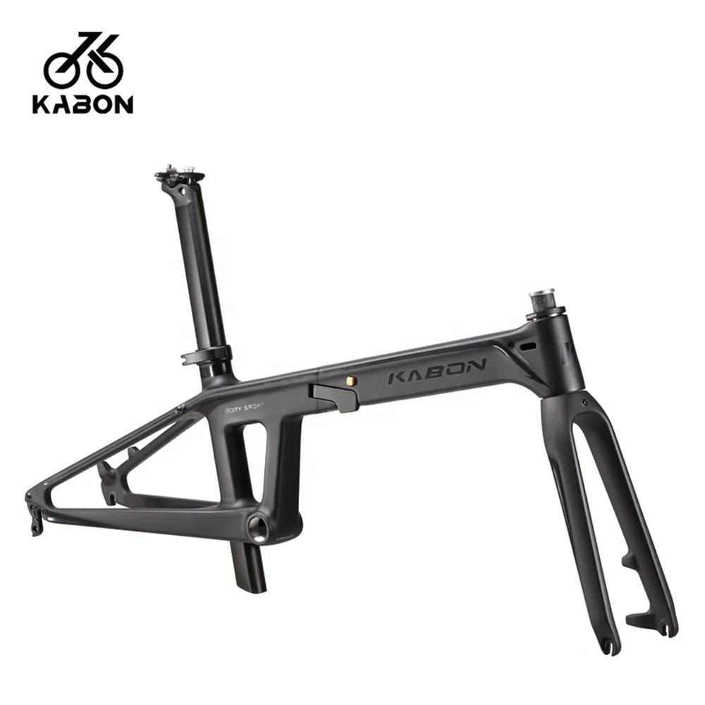 

Factory Wholesale  Carbon Folding Bike Frame include Frame Fork Seatpost and Clamp Frameset, Matte black/chameleon/holographic green