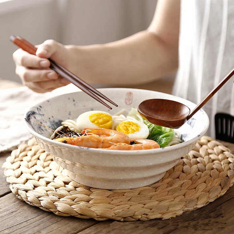 

Hot Sale Porcelain Japanese Style Simple Ceramic Salad Bowls, White color