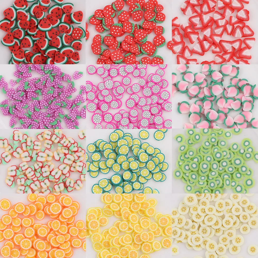 

3D Strawberry Orange Nail Fruit Slices Sticker Charms For Nails Art, Silver gold