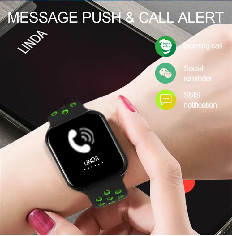 F9 Smart Watch IP67 Waterproof Alloy Case Heart Rate Blood Pressure Monitor Smartwatch PK S226 F8