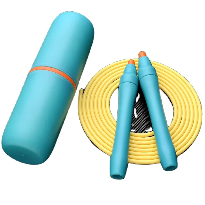 

In stock basic jumping rope fat burning cheap home fitness gym equipment skipping rope heavy weighted jump rope, Blue,white