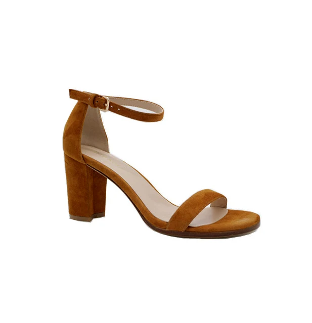 

2021 New Trend Women Leather Square High Heels Ankle Casual Sexy Lady Sandals Shoes, Red black wheat