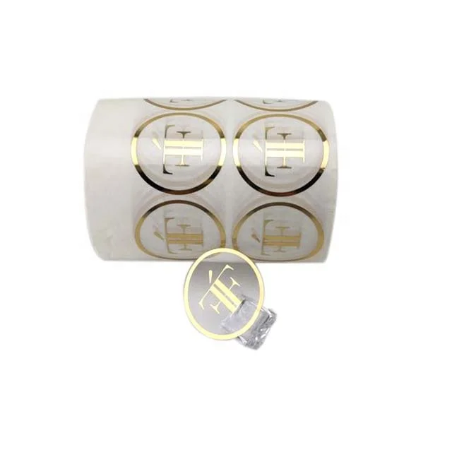 

Custom luxury waterproof gold foil LOGO PVC transparent sticker die cut self adhesive vinyl stickers Bicycle Laptop Bottle