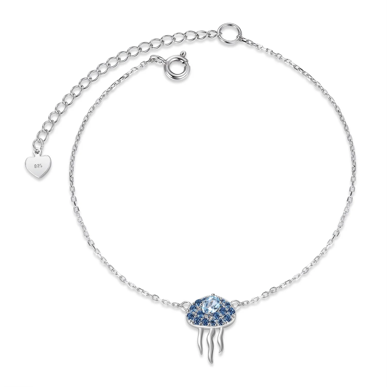 

Abiding Jewelry Custom Fine Jewellery 2021 New Style 925 Sterling Silver Sky Blue Topaz Gemstone Women Anklet