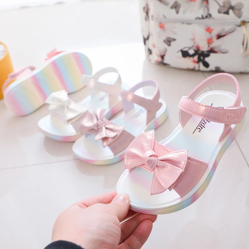 

Summer new style children's princess shoes bow beach breathable shoes girls sandals