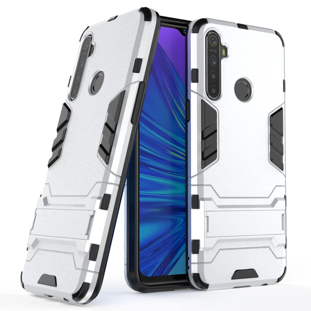 

Strong Shock Resistance TPU PC Armor Kickstand Shockproof Bumper Back Cover For Realme 5 Back Cover