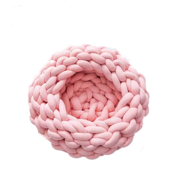 

soft Cotton tube rope yarn hand Knitting polyester filling cat bed cave, Red, white, yello, blue, brown