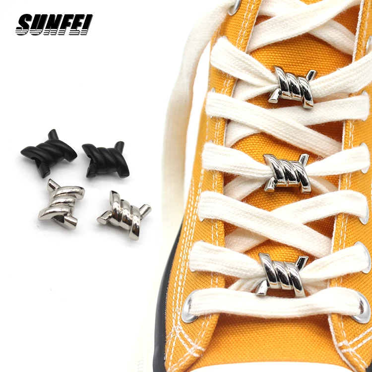 

Shoe Decorations Zinc alloy lace accessories lock metal dubrae custom shoelace charm aglets set shoelace charms buckle