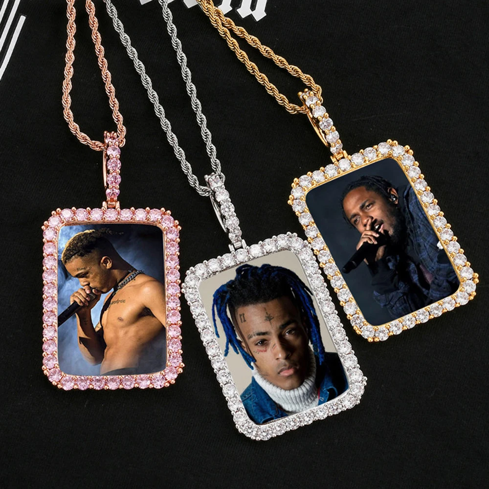 

Hip Hop Jewelry Gold Custom picture Round Photo charm pendant jewelry