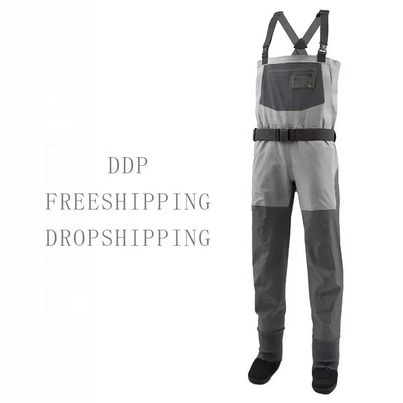 

free shipping waist high fishing chest waders for men neopren pants pesca waterproof breathable neoprene vision, Gray