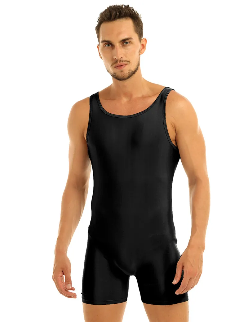 

iEFiEL Men One Piece Sleeveless Lingerie Shapewear Leotard Dance Workout Bodysuit