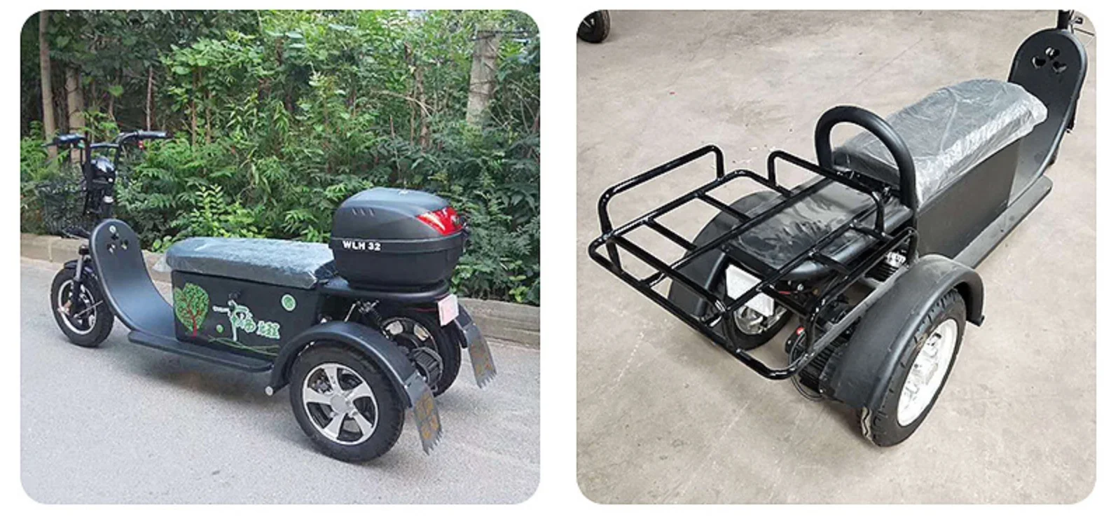 锂电池可选价格便宜三轮电动三轮车乘客座椅成人