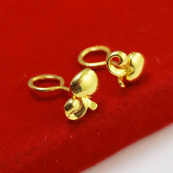 

Certified Gold Earrings Pure Gold 999 24K Gold Earrings Women's Curved Hook Ear Hooks An Arrow Through Heart Shaped Lovers