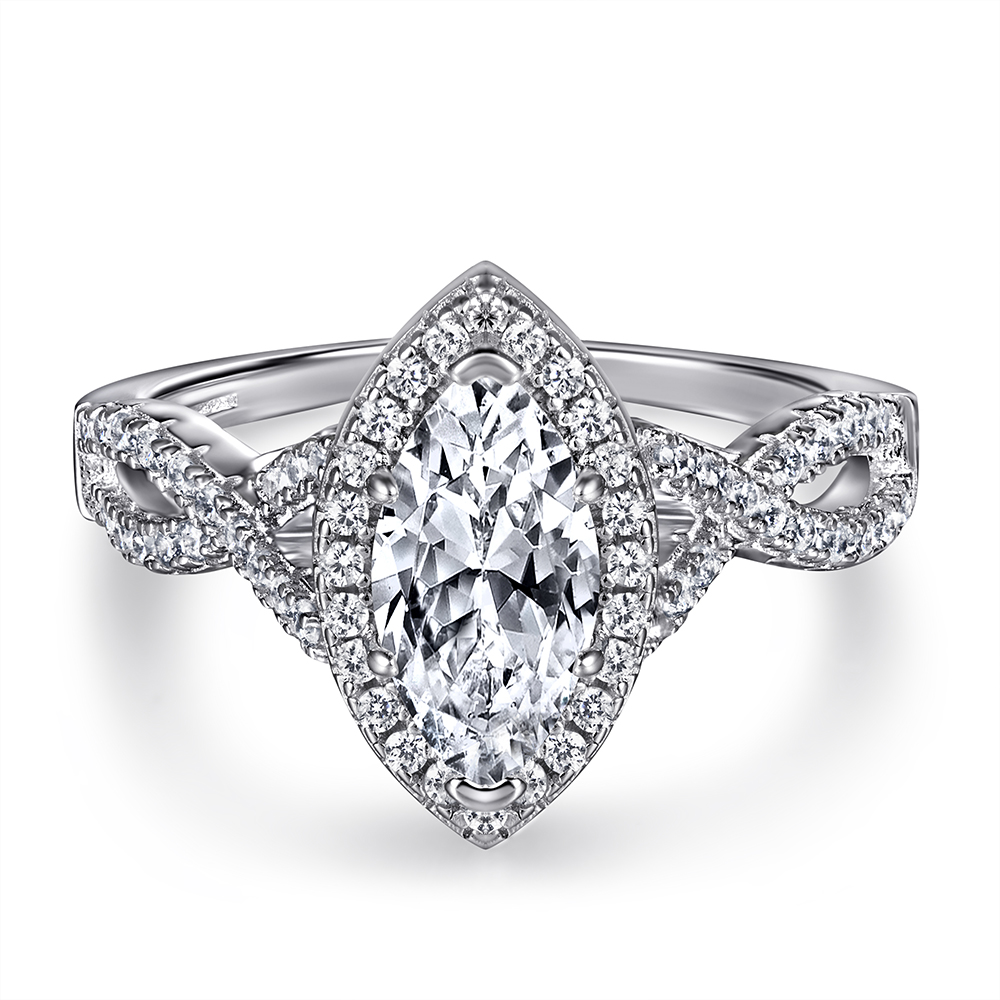 

Fashion Silver Jewelry Women Ring Set Plastic Nose White Gold Plated Jewelry Rings
