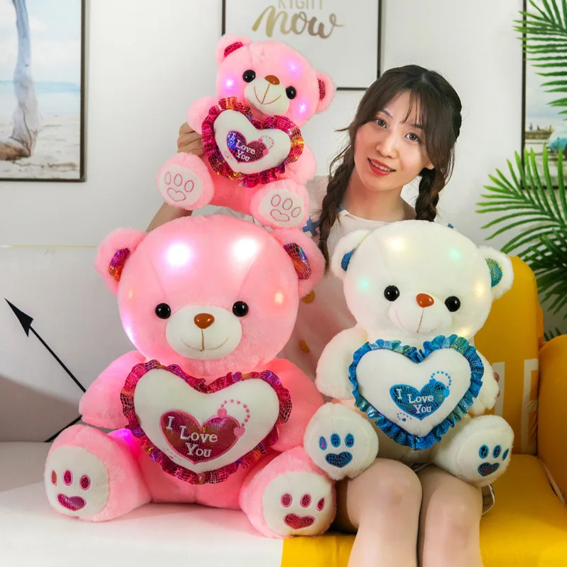 

LED glow plush manufacturer plush toy maker hearts musical light up valentines teddy bears stuffed animal plush toy