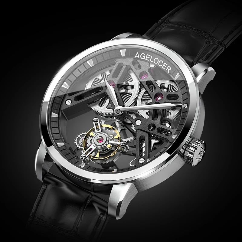 

Agelocer 9001A1 luxury Manual winding 80-hour power reserve men flying Automatic tourbillon Mechanical watches