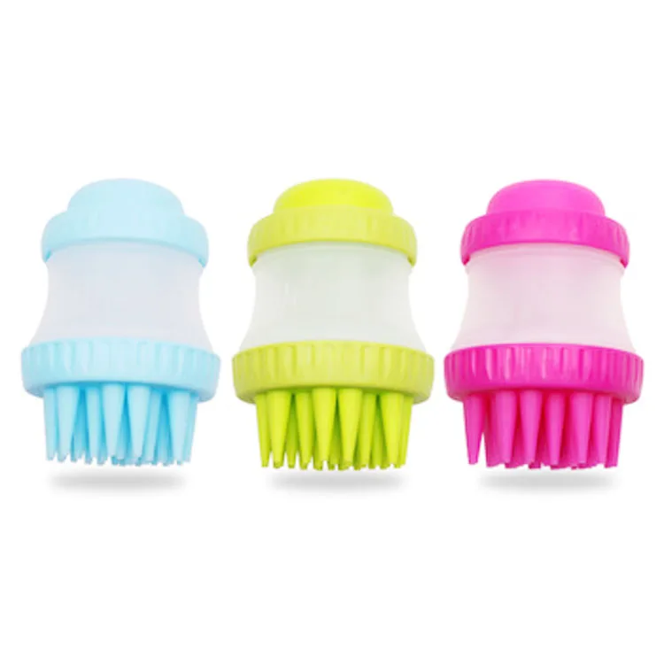 

Silicone pet cleaning brush new version grooming reusable portable silicone pet cleaning brush, 3 colors