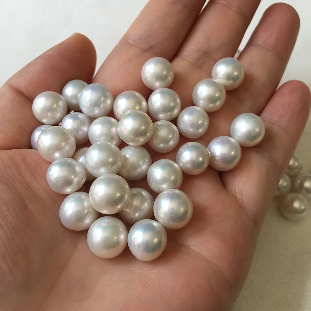 

9-10 mm good quality AA natural white pearl round nature loose freshwater pearl fewer flaw DIY jewelry beads wholesale price