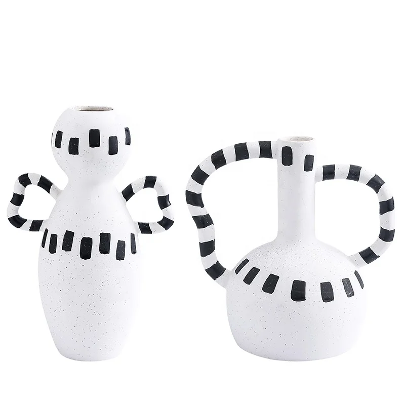 

Modern nordic creative geometric flower vases for home decor living room hotel simple shaped ceramic & porcelain vases ornaments, As shown