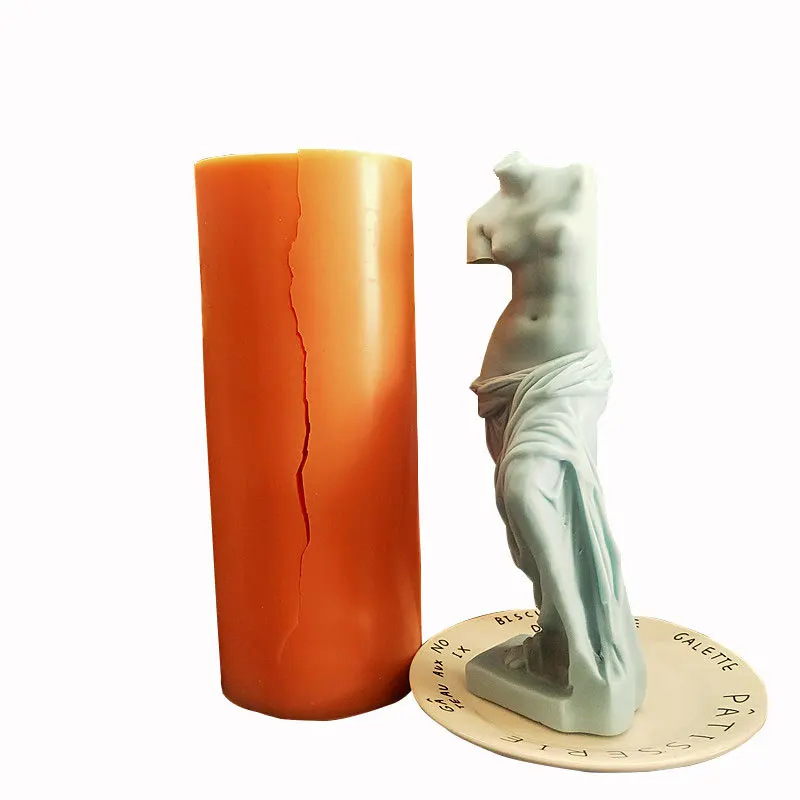 

0656 DIY Greek mythological character Venus silicone decorative plaster mold scented candle mold, Orange