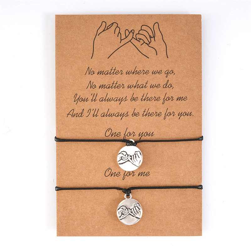 

Amazon Handmade Braided Pinky Promise Bracelet Couple Bracelets, As picture