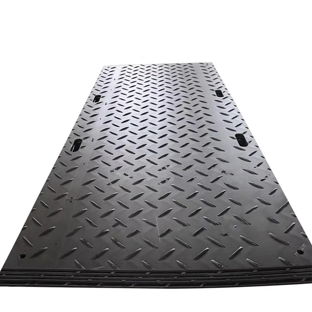 Reusable Temporary Paving Boards for Remote Utility Work - Deep-textured cleat surface detail