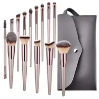 

makeup brush set, 2019 Best China Wholesales set de brochas de maquillaje Sample Brushes 14pcs champagne gold Makeup Brushes